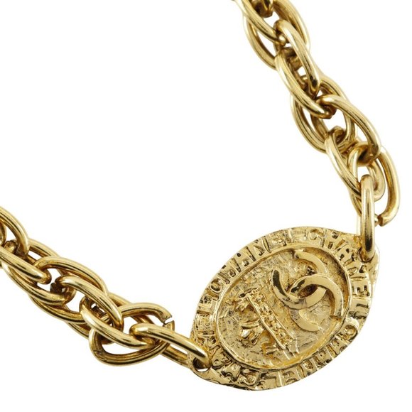 CHANEL Authentic Logo Necklace